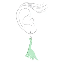 Green Brachiosaurus Dinosaur Drop Earrings