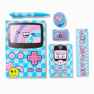 Gamer Girl Checkered Stationery Set