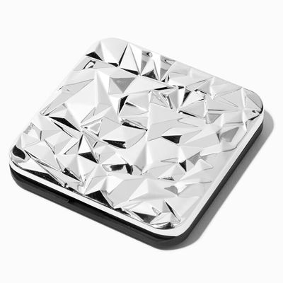 Silver Shatter Compact Mirror