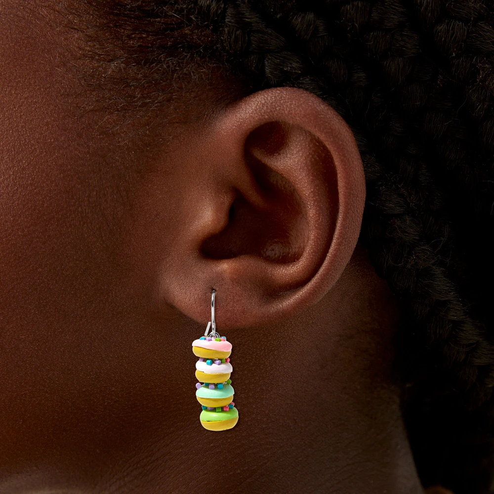 Rainbow Donut Stack Drop Earrings