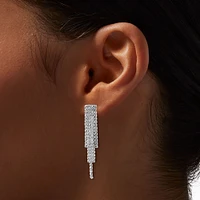 Silver-tone Crystal Mini Fringe Jewelry Set - 2 Pack