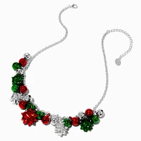 Christmas Bows & Bell Pendant Necklace