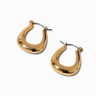 Gold-tone 20mm Square Oval Hoop Earrings