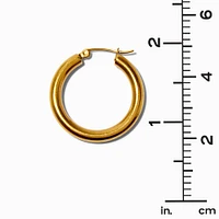 Gold-tone Stainless Steel 4MM Huggie Hoop Earrings