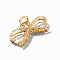 Pearl Gold Metal Bow Hair Claw