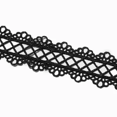 Black Crisscross Lace Choker Necklace