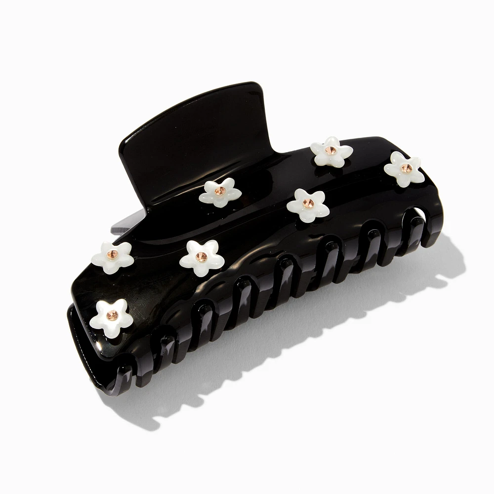 Black Mini Cream Daisy Hair Claw