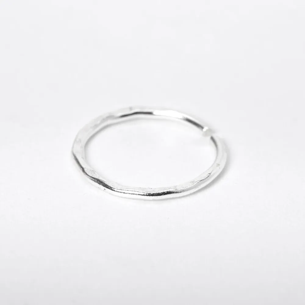 Sterling Silver 20G Hammered Nose Ring