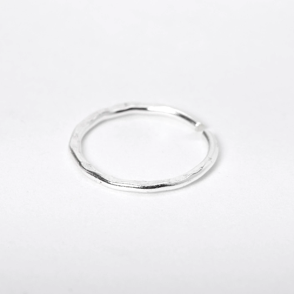 Sterling Silver 20G Hammered Nose Ring
