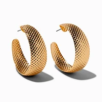 Gold-tone Textured Hoop Earrings