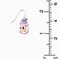 Purple Milk Carton 1" Drop Earrings