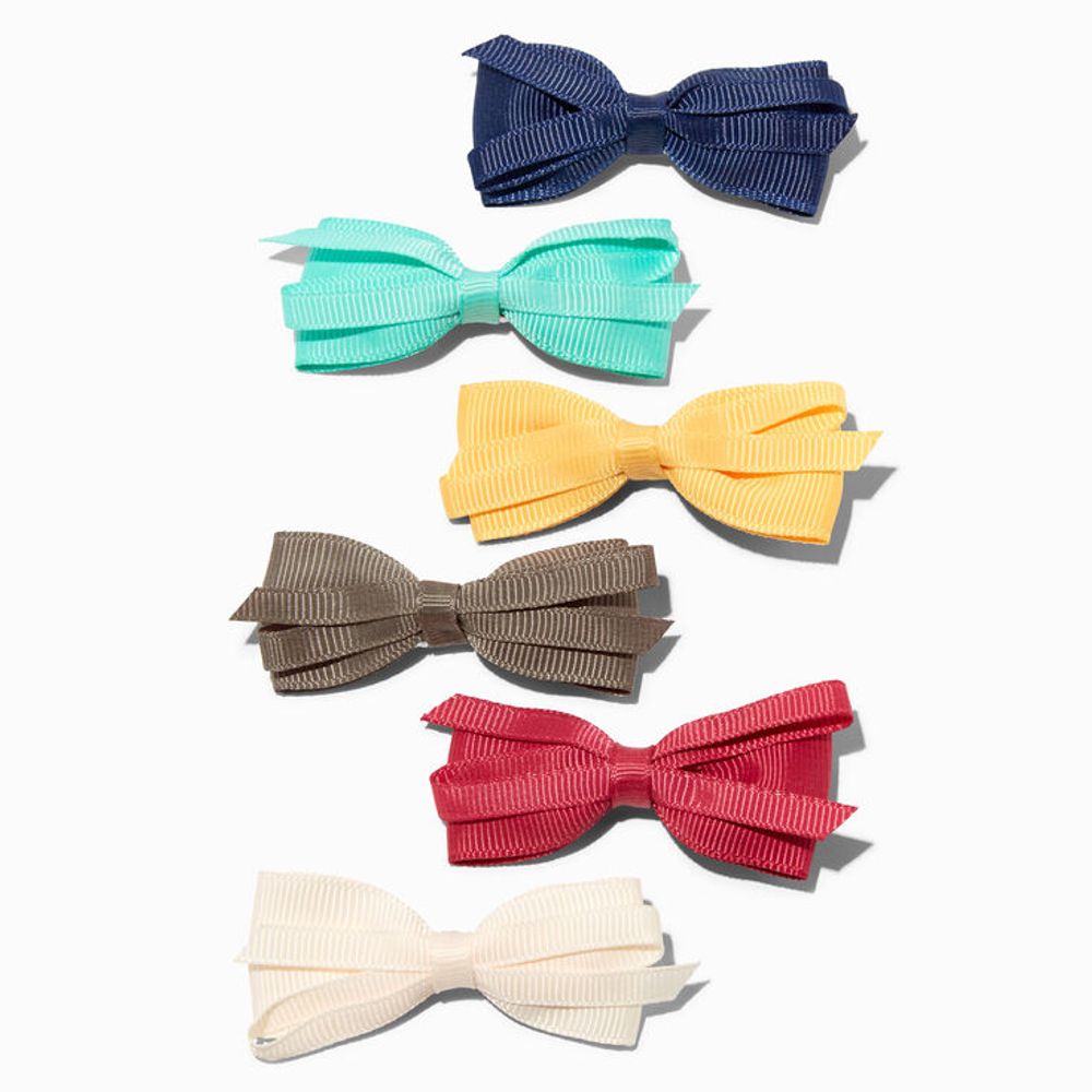 Claire's Club Fall Hair Bow Clips - 6 Pack