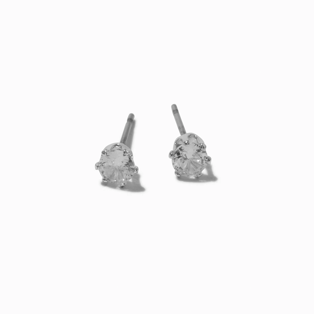 Silver-tone Cubic Zirconia Cross Jewelry Set - 2 Pack