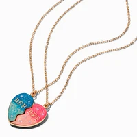 Birthday Card & Best Friends Glitter Heart Pendant Necklace Set
