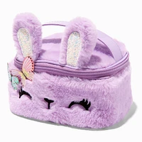 Claire's Club Furry Purple Bunny Makeup Bag