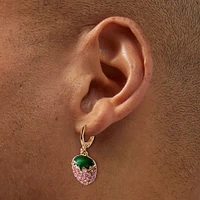 Gold-tone Pavé Strawberry Earring Stackables - 3 Pack