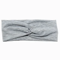 Marled Gray Wide Jersey Twisted Headwrap