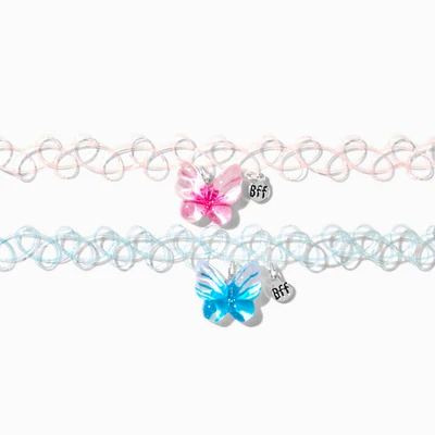 Best Friends Butterfly Tattoo Choker Necklaces - 2 Pack