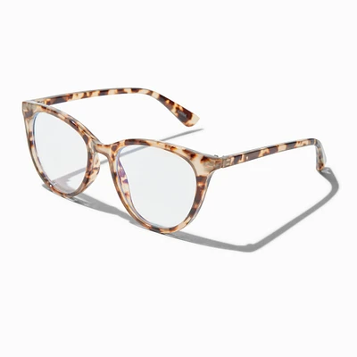Solar Blue Light Reducing Brown Tortoiseshell Oval Clear Lens Frames