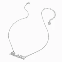 Claire's x Sliving by Paris Hilton Silver-tone That's Hot Script Necklace