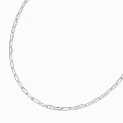 Silver Paper Clip Chain Necklace