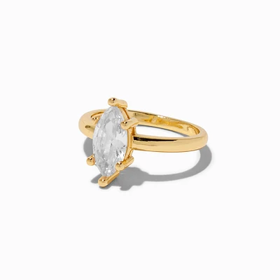 Gold-tone Cubic Zirconia Marquise Ring