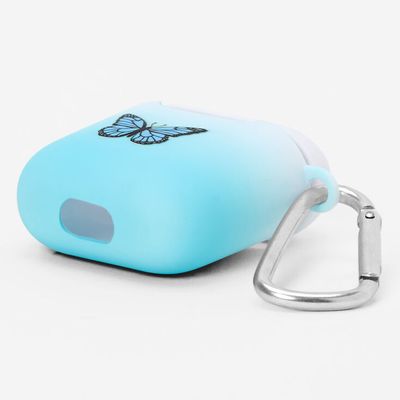 Blue Ombre Butterfly Silicone Earbud Case Cover - Compatible With Apple AirPods®