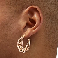 Gold-tone 30MM Ball Hoop Earrings