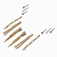 Gold-tone Crystal Earring Set - 6 Pack