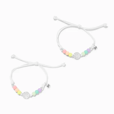 Best Friends Color-Changing UV Happy Face Rainbow Beads Bracelets - 2 Pack