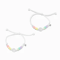 Best Friends Color-Changing UV Happy Face Rainbow Beads Bracelets - 2 Pack