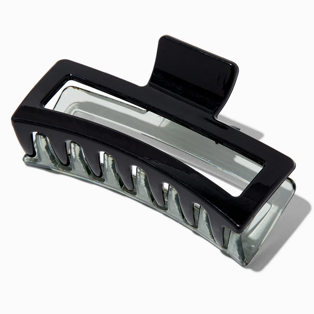 Large Two-Tone Black Rectangular Hair Claw