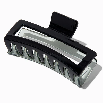 Large Two-Tone Black Rectangular Hair Claw
