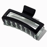 Large Two-Tone Black Rectangular Hair Claw