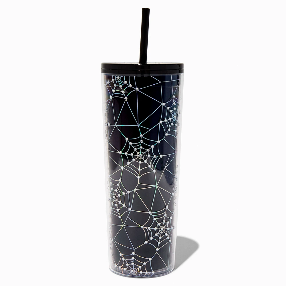 Holographic Spider Web Tumbler