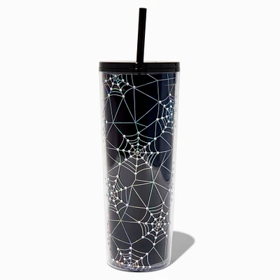 Holographic Spider Web Tumbler