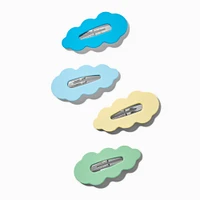 Matte Scalloped Cool Blue Snap Hair Clips - 4 Pack