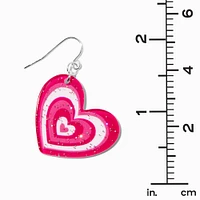 Pink Pulsating Heart 1.5" Drop Earrings