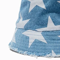 Star-Print Denim Bucket Hat