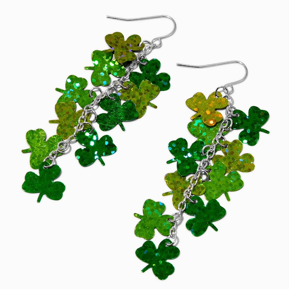 St. Patrick's Day Foil Shamrock Drop Earrings