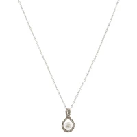 Silver Infinity Pearl Pendant Necklace