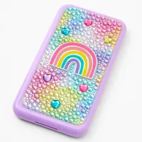 Purple Rainbow Bling Cell Phone Makeup Set