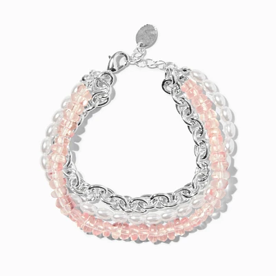 Mermaid Pink Beaded Multi-Strand Bracelet