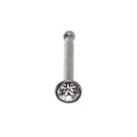 Silver 20G Stone Nose Stud