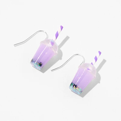 Purple 1" Bubble Tea Drop Earrings