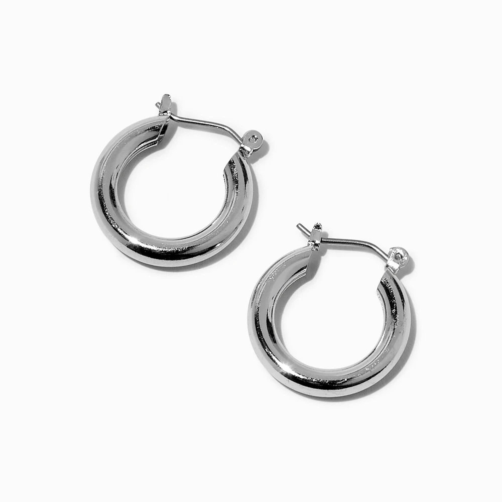 Silver 20MM Tube Hoop Earrings