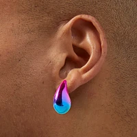 Rainbow Anodized Large Bean 1" Drop Earrings