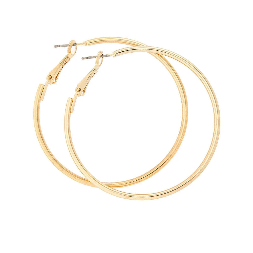 Gold-tone 50mm Hoop Earrings