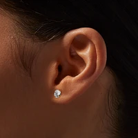 C LUXE by Claire's Gold-tone Titanium Cubic Zirconia Round Stud Earrings