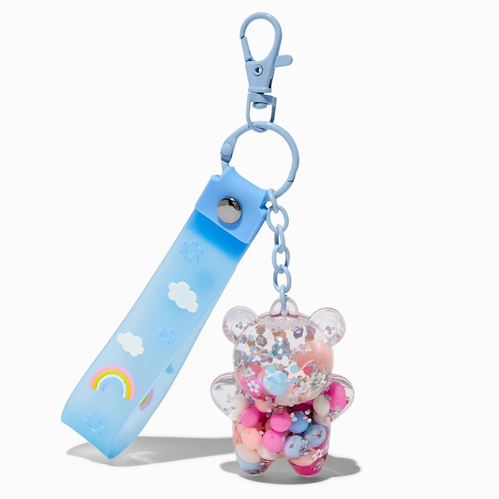 Happy Bear Water-Filled Wristlet Keychain